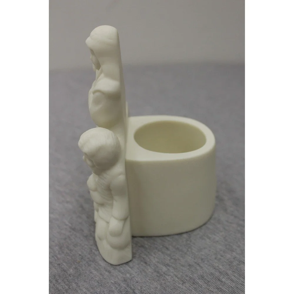 Partylite Votive White O Holy Night Shepherd P0410 Nativity Bisque